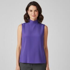 Vtg SG Sport Collection Womens Top Sz M Purple Sleeveless Keyhole Back Blouse